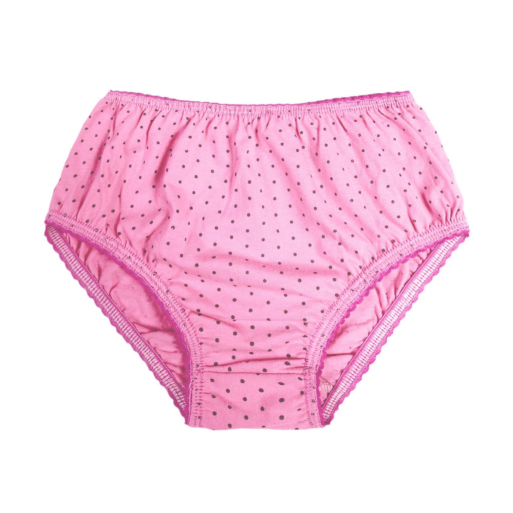 Kit 5 Calcinha Infantil Menina 100% Algodão Cós Rebatido Estampa de Bolinha MD