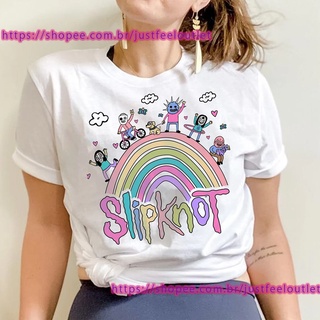 Camiseta T-shirt Unissex Algodão Rainbow Slipknot Arco Iris Rock Heavy Metal