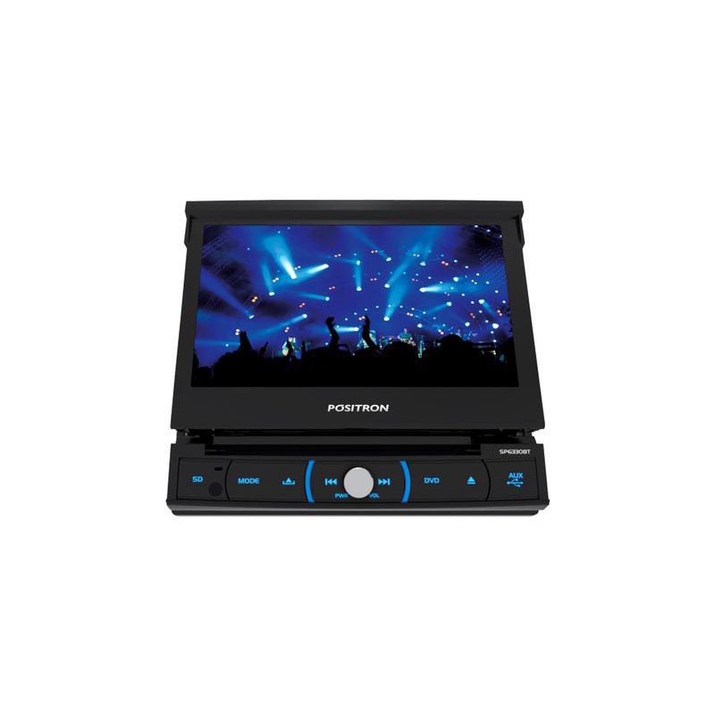 DVD Player Automotivo Pósitron SP6330BT com tela LCD 7" Touchscreen Retrátil Conexão Bluetooth, Entrada USB e Rádio FM