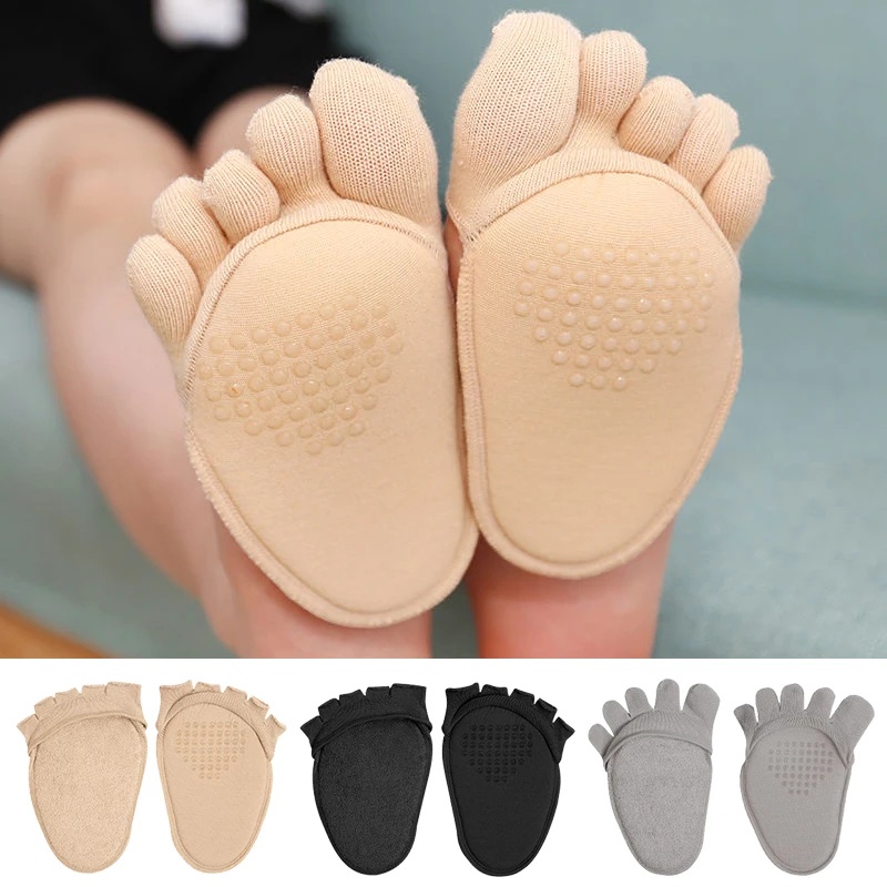 Meia Palma De Salto Alto Mulheres Cinco Dedos Antepé Pads/Meias De Dedo Antiderrapante Dispensação Cuidados De Saúde Pé Alívio Da Dor Palmilha