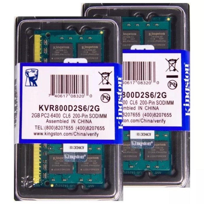 Memória Kingston Ddr2 2Gb 800 Mhz Notebook 16 Chips
