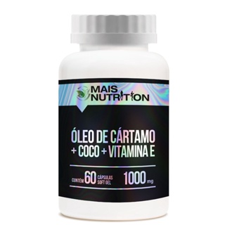 Óleo de Cártamo + Óleo de Coco + Vitamina E 1000 mg 60 capsulas Mais Nutrition oleo cartamo em Oferta na Shopee