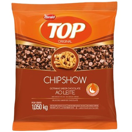 Gotas Forneáveis De Cobertura Chocolate Ao Leite Top Chipshow Harald 1,05KG