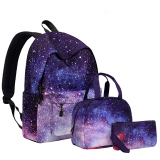 Mochila Com Saco De Almoço Mochila Saco Leve Para Stunden Galaxy Estrelas Universo Espaço Para Adolescentes Meninos Meninas Sacos De Viagem