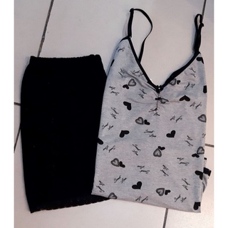 Pijama Feminino de Verão em Malha de Algodão Alcinha Shorts Doll