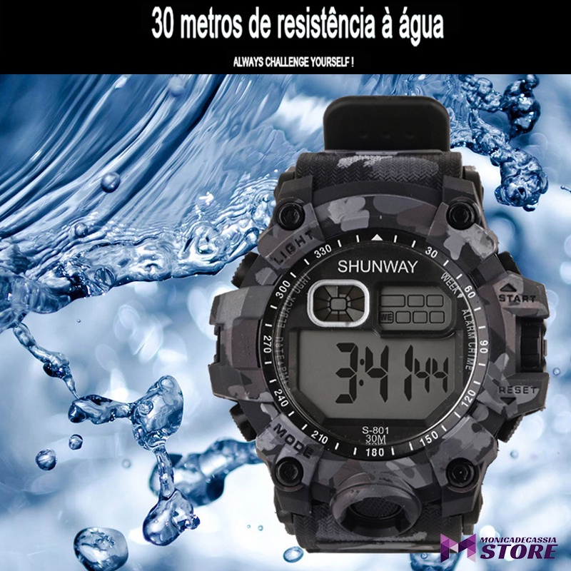 Novo produto de relógio masculino multifuncional à prova d'água digital