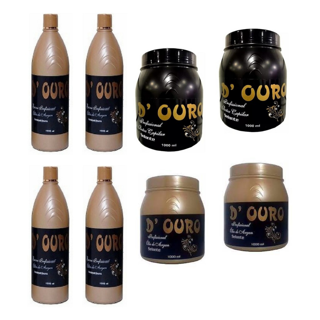 4 escovas progressivas óleo de argan instantanea d ouro + 2 selantes redutor de volumes de argan + 2 selagem botox