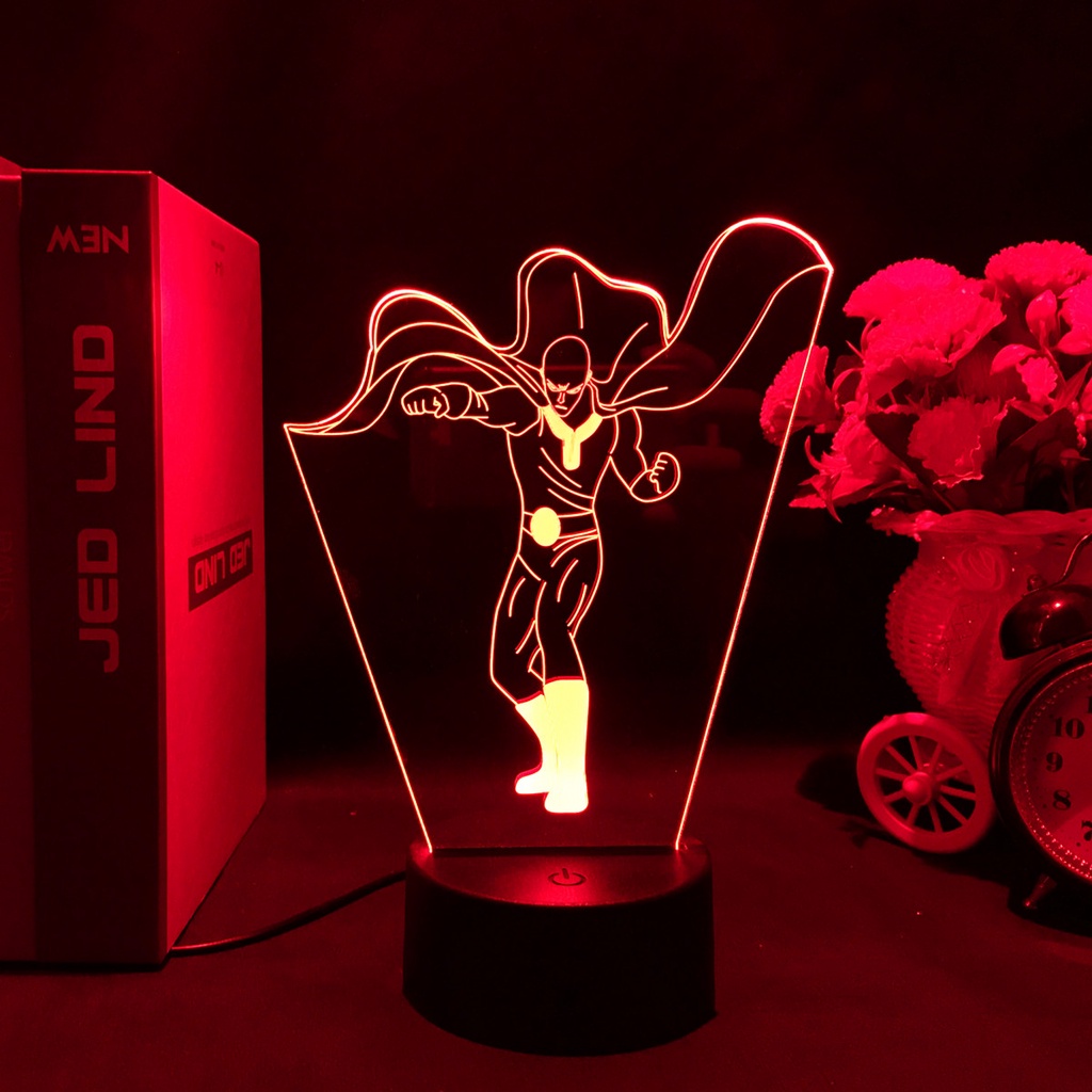 Manga Luz Noturna One Punch Man Saitama Genos Fubuki 3D Lâmpada LED Decoração Do Quarto Anime