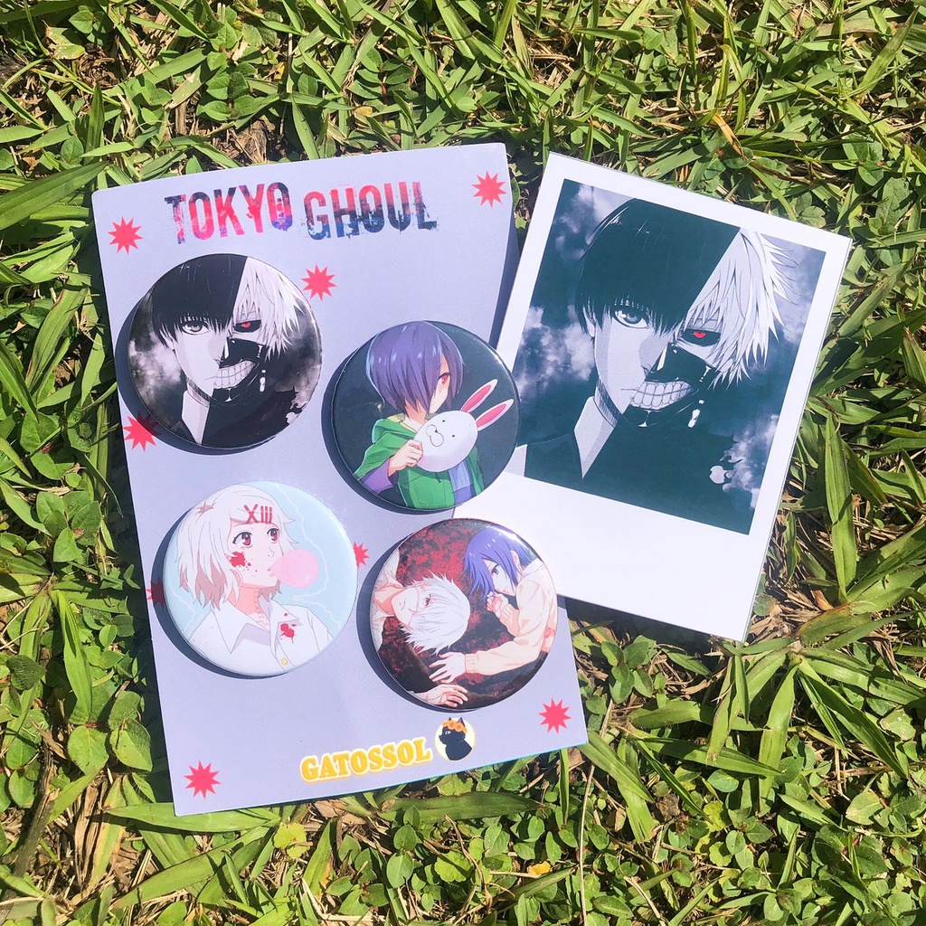 Bottons Tokyo Ghoul 4,5 cm - ANIME, MANGA, GEEK, NERD- Bottom/botton/Boton/Broche/Boton/Button/Pin/Botum