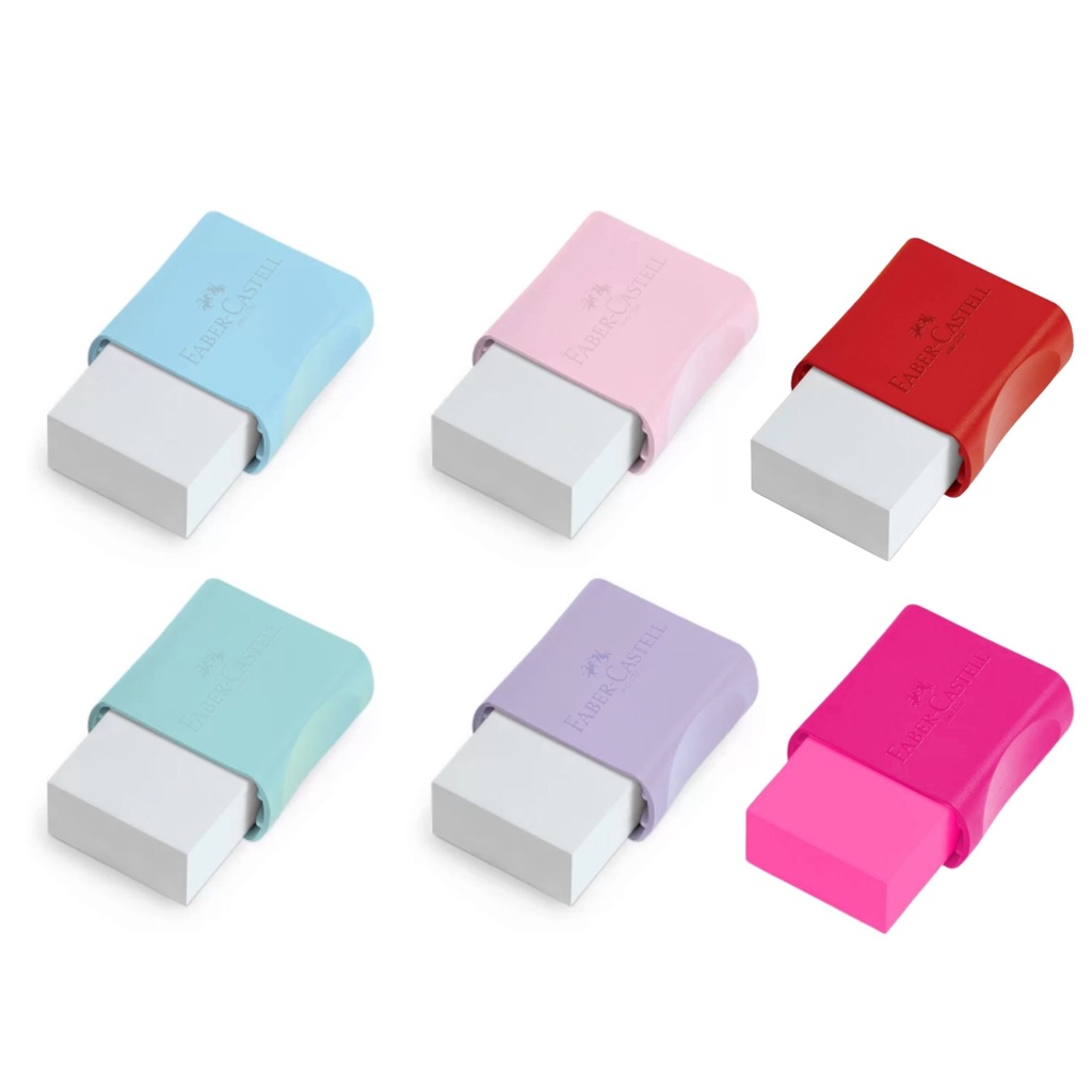 Borracha Plástica Colorida Branca Escolar / Papelaria - Faber-Castell em Oferta na Shopee