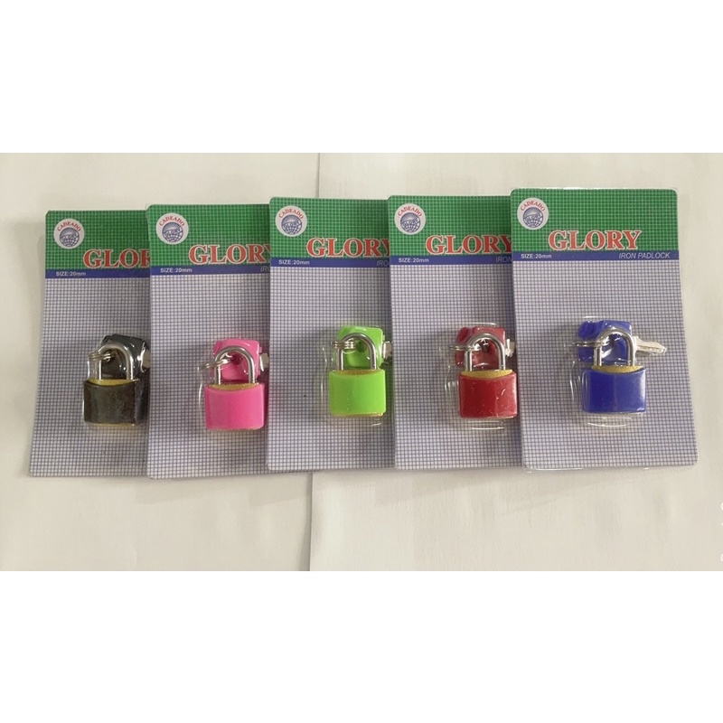 Imagem Cadeado Colorido Pequeno 20mm Para Armários de Academia Malas de Viagem Residências ou Armários em Geral