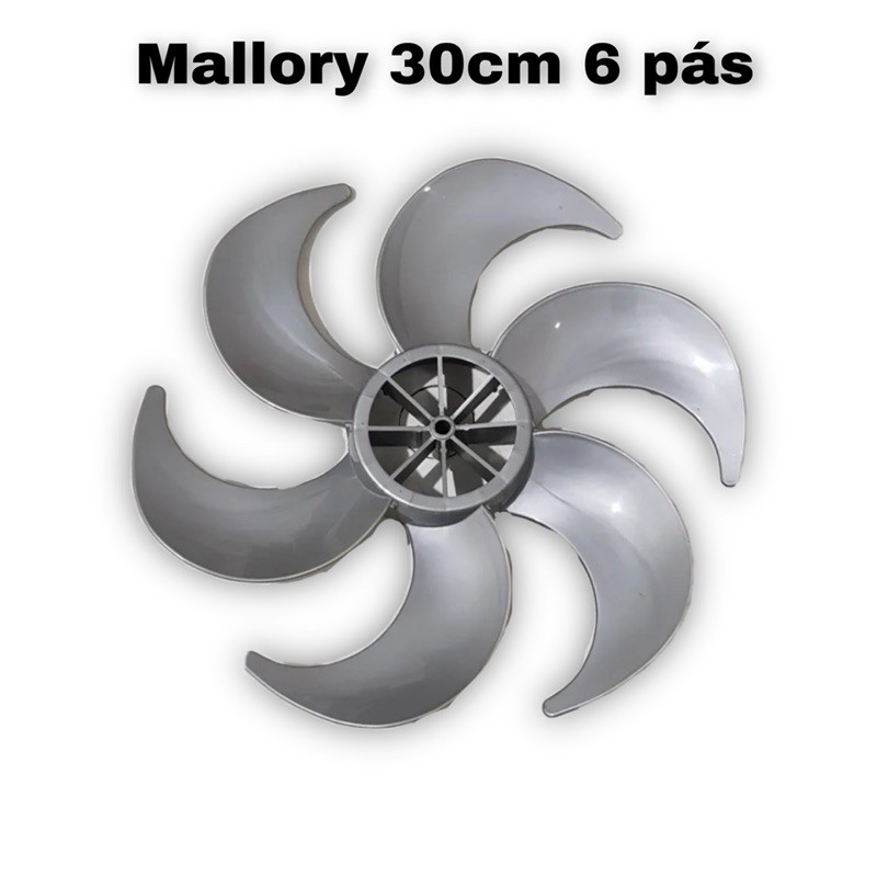 Helice Ventilador Mallory 30cm 6 pás Cinza - Original