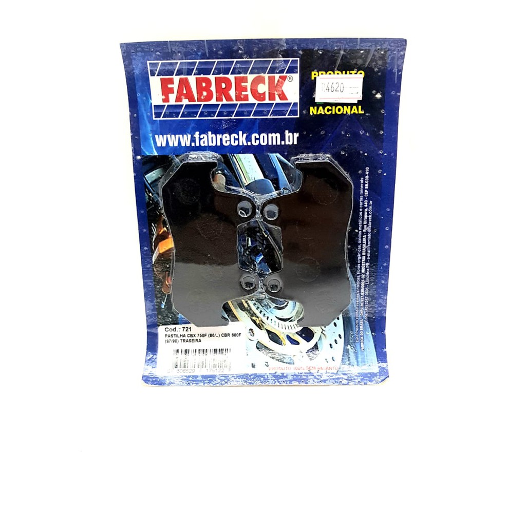 Pastilha De Freio Traseira Cb 750 F 1981/1982