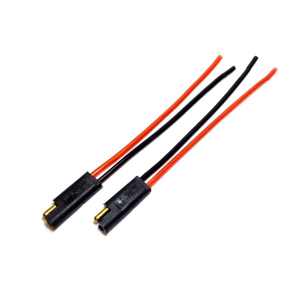 Conector 2 Vias Com Fio 2,5 Mm Chicote Preto Plug Para Caixa Anti Erro Reforçado Resistente Macho E Fêmea