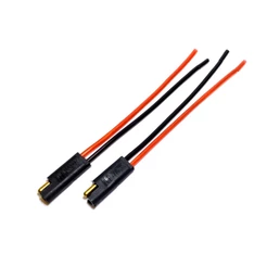 Conector 2 Vias Com Fio 2,5 Mm Chicote Preto Plug Para Caixa Anti Erro Reforçado Resistente Macho E Fêmea
