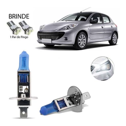Jogo Lampada Super Branca Farol Alto 8500k Peugeot 207 2012