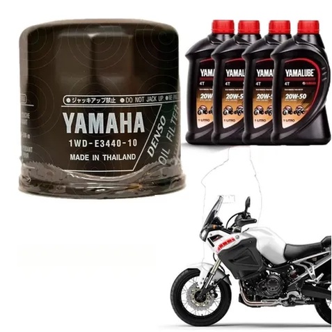 KIT Filtro de óleo E Óleo DE MOTOR 20w50 moto Yamaha Super Tenere 1200