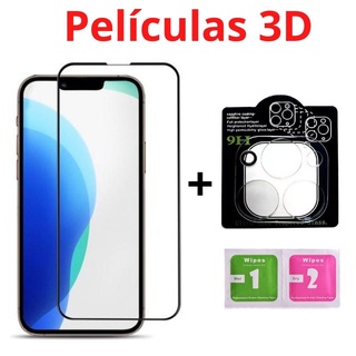 Kit Compativel Com iPhone 13 / 13 Pro / 13 Pro Max / 13 Mini / Pelicula de Vidro 3D + Pelicula da Camera