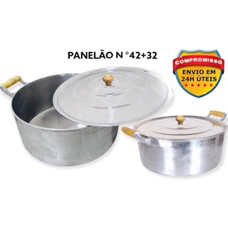 Kit 2 Panelas Grandes Panelão Alumínio Fundido Batido Nº 42 E Nº 32🔝 em Oferta na Shopee