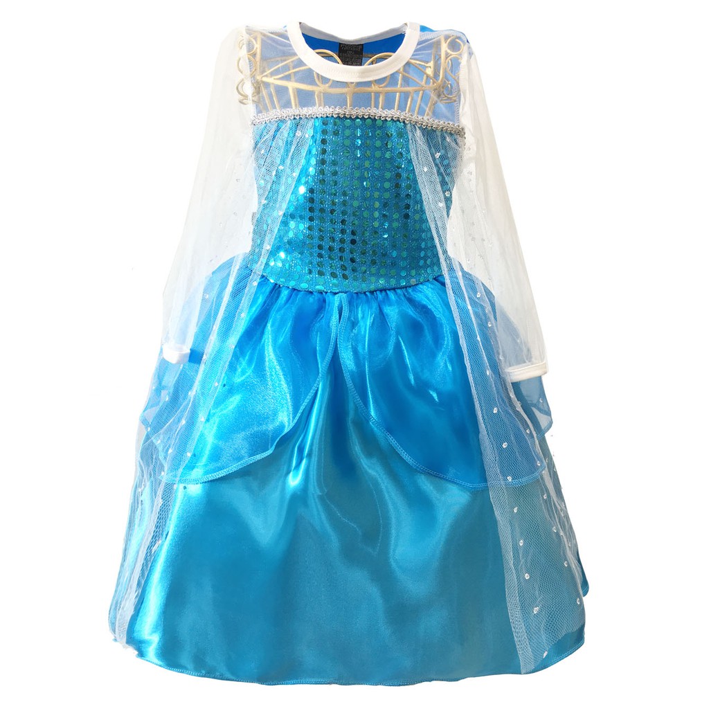 Vestido Frozen Elsa Princesa Infantil Azul Fantasia Infantil Criança Carnaval Festa Aniversário