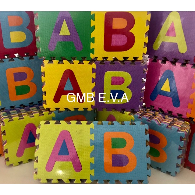 Tatame Eva Tapete Infantil E.V.A 36 Peças. 28cm x 28cm x 8mm bebê Tatame - Colchonete EVA. ALFANUMERICO