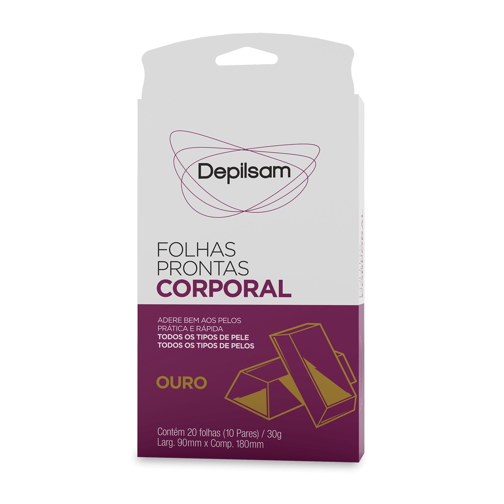 Depilsam Folhas Prontas Corporal Ouro - 20 Folhas em Oferta na Shopee