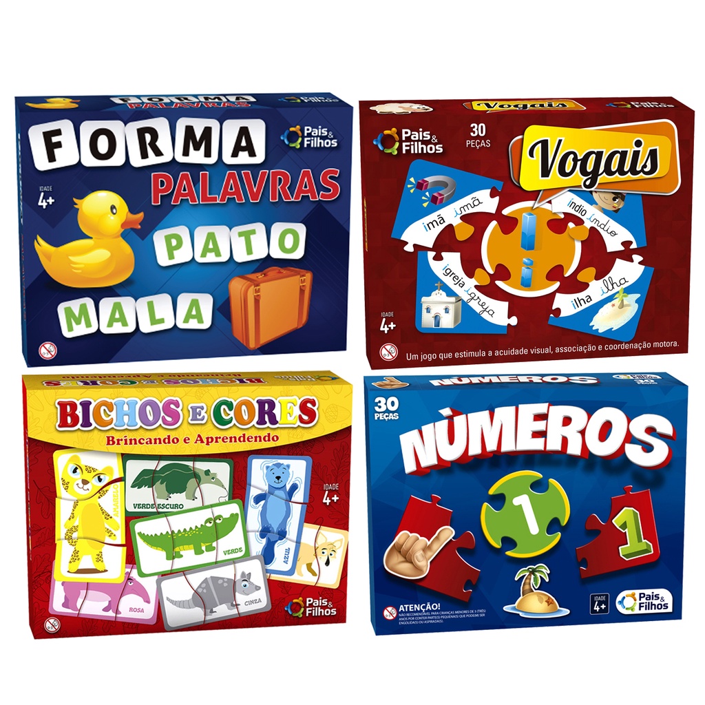 Jogos Educativos 4 Anos Forma Palavras + Vogais + Bichos e Cores ...