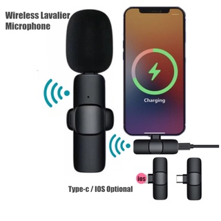 Microfone De Lapela Sem Fio Portátil Áudio Vídeo Gravação Mic Para IPhone Android