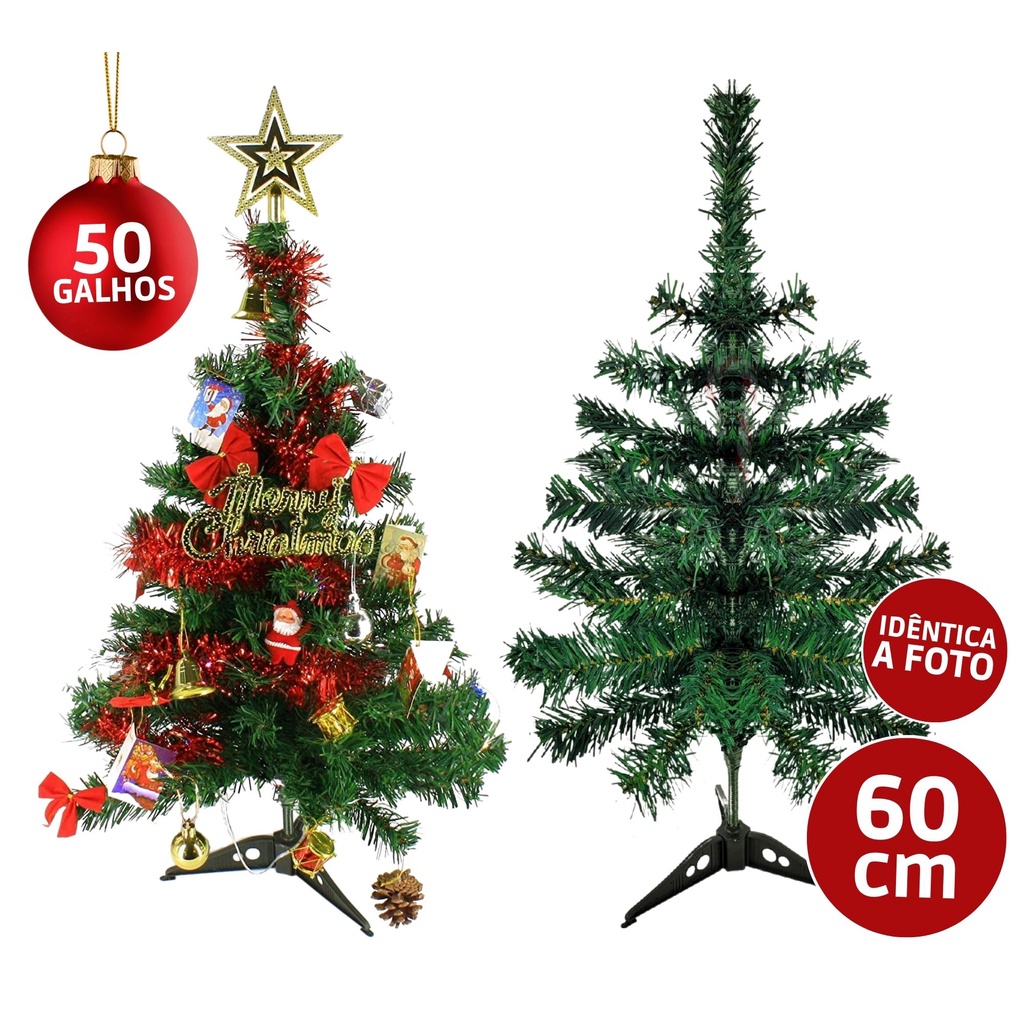 Árvore de Natal Pequena 60cm Para Interior Apartamento Pinheiro | Shopee  Brasil