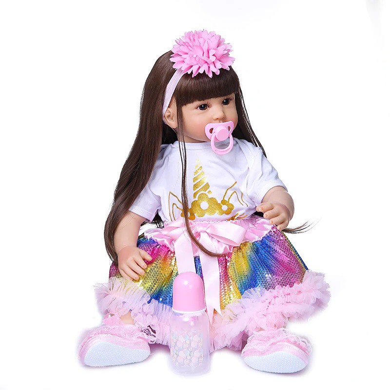 Boneca Bebe Reborn Menina Silicone 60 Cm Karen  Promoção