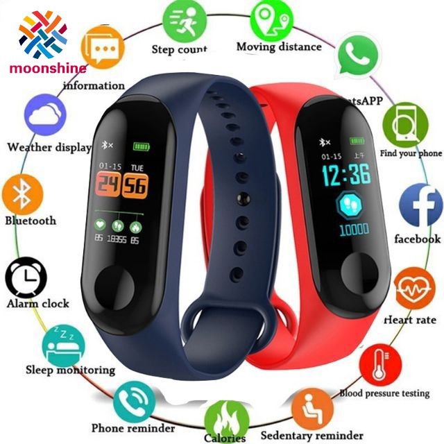 smartwatch M3 Bluetooth relógio inteligente rastreador de fitness smartband  pulseira relógio impermeável | M3 Bluetooth Smart Watch Fitness Tracker  smartband Waterproof Bracelet watch | Shopee Brasil