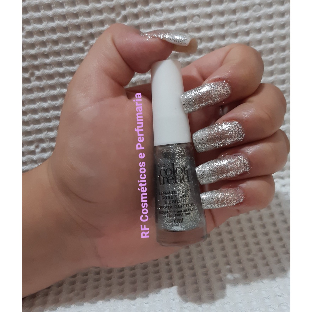 Esmalte Avon Prata Glitter Color Trend 7ml Shopee Brasil