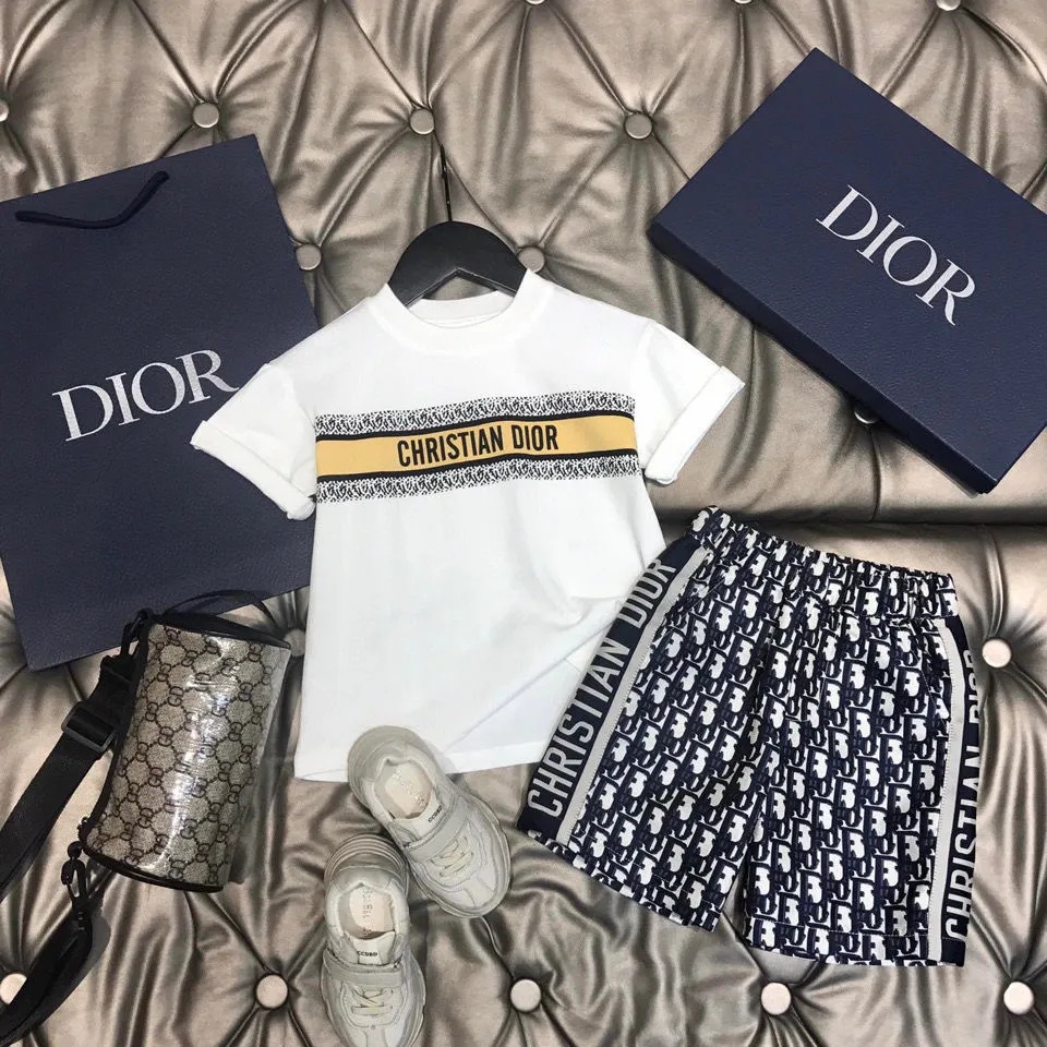 Dior 2022 Conjunto Camiseta De Manga Curta Com Estampa De Texto