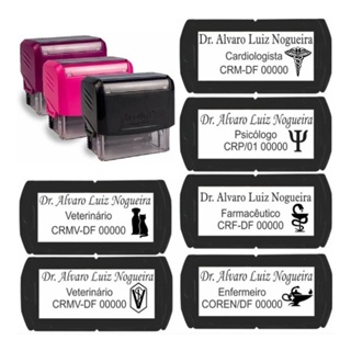 Carimbo Automático - Personalizado com seus dados Profissionais!!! Modelo Nykon 302 em Oferta na Shopee