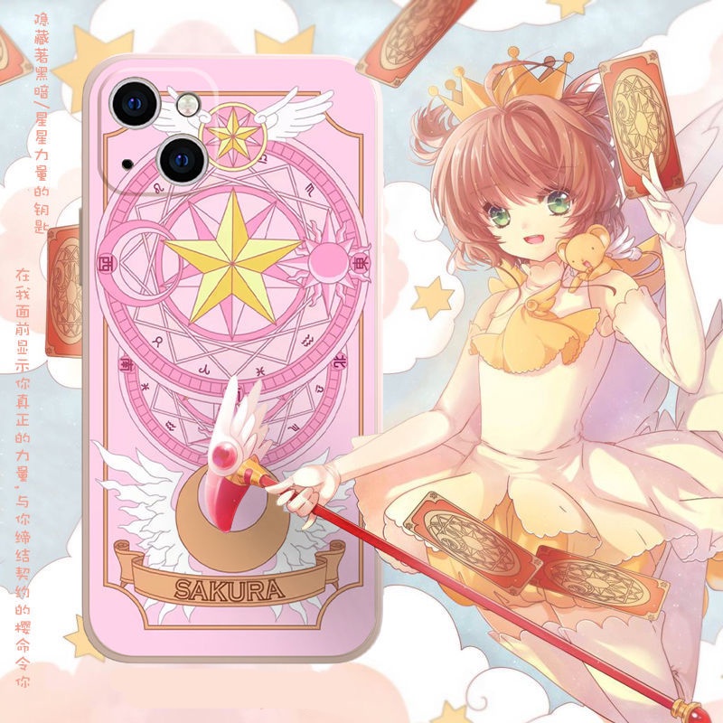 Capa De capinha celular Silicone Anime Sakura Para IPhone 7/8/SE2 7Plus/8Plus X/XS XR 11/pro/Max 12/12Pro