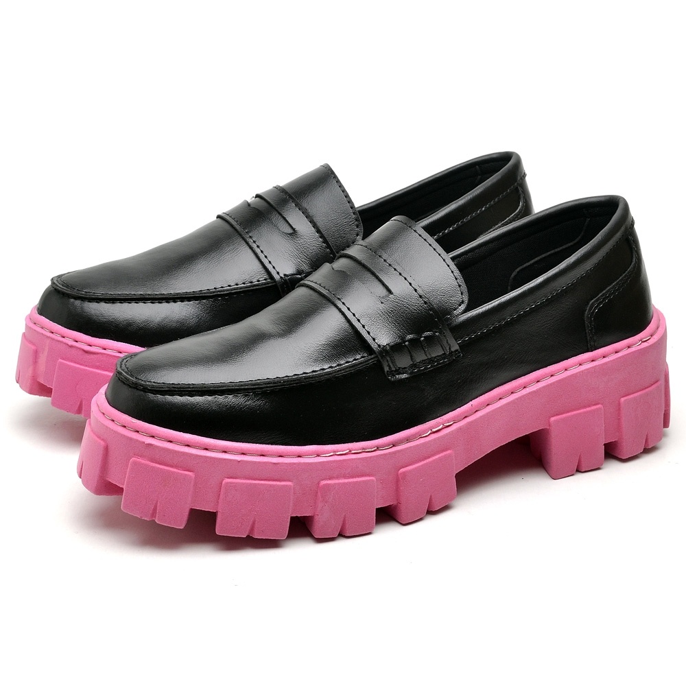 Sapato Mocassim Dubuy Oxford Feminino Sola Colorida Tratorada 1404FG - Women Shoes