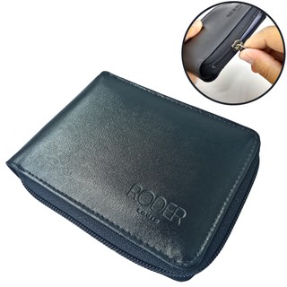 Carteira Masculina de Couro Legítimo Grande com Ziper externo Completa grande executiva porta documentos