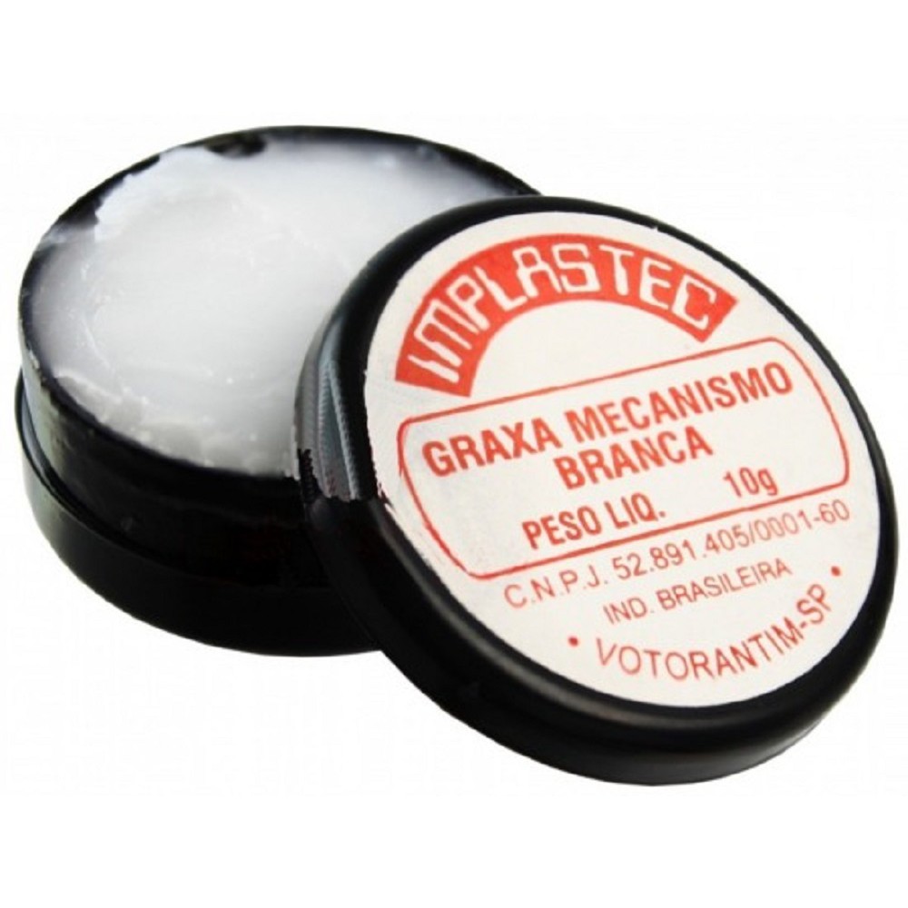 Graxa Branca 10 Gramas para Mecanismo composta por polímeros de silicone aditivados Pote Frasco Bisnaga