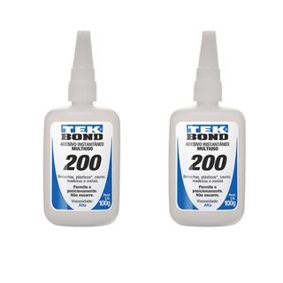 2 Cola Adesivo Gel 200 Tek bond Instantâneo Multiuso 100g em Oferta na Shopee