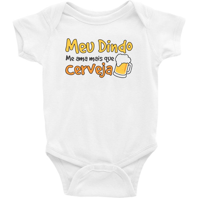 Roupa Body Bebê bebe infantil  Meu dindo me ama mais que cerveja mod2