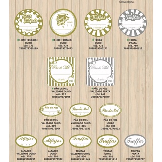 100 etiquetas trufas cone pão de mel bolo de pote brigadeiro gourmet alfajor// em Oferta na Shopee