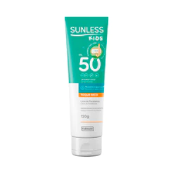 Protetor Solar Sunless Kids Toque Seco FPS 50 - 120g Farmax