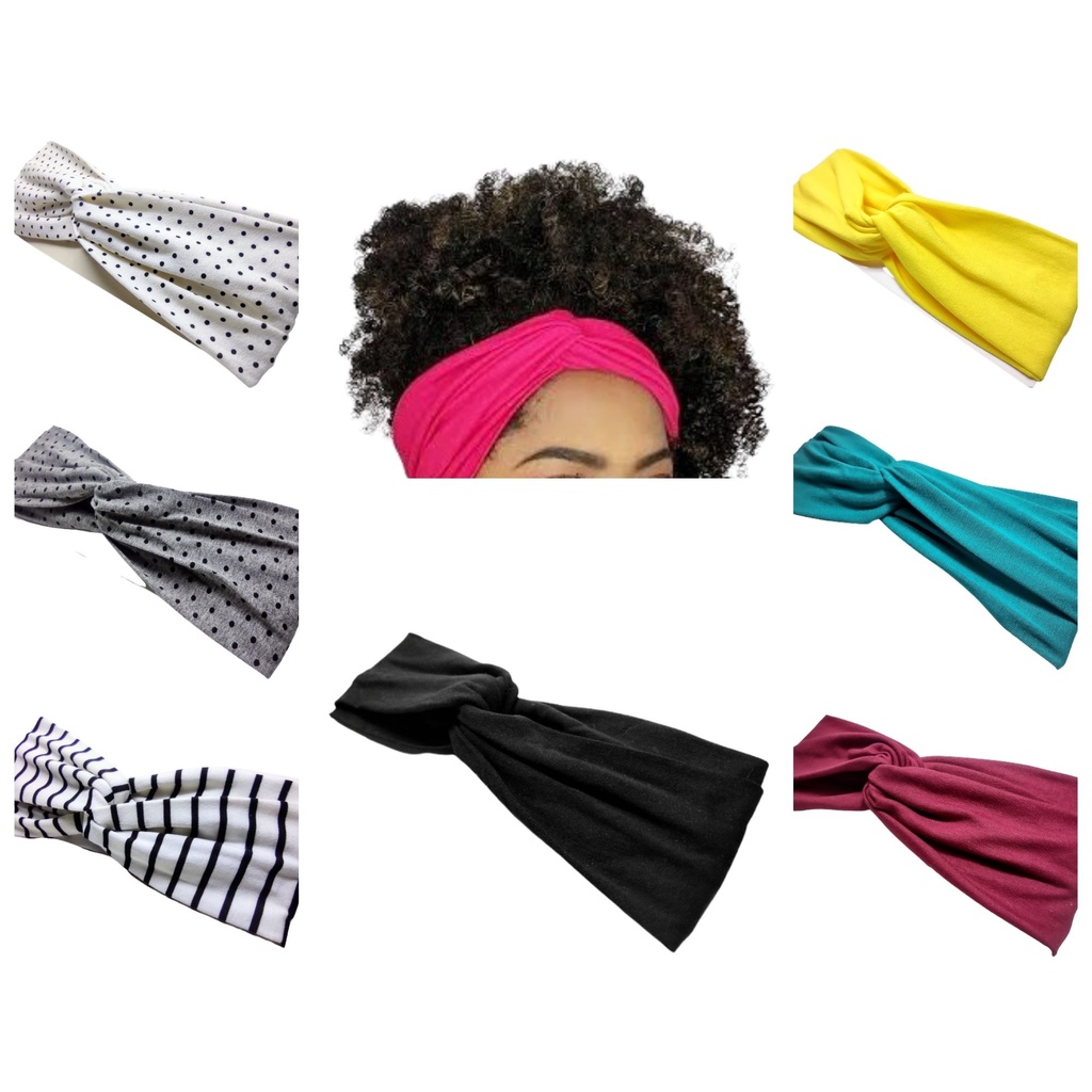 Faixa / Tiara Cabelo Turbante Handband Confortável Várias Cores em Oferta na Shopee