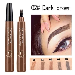 Microblading Lápis De Sobrancelha Matiz 4 Pontas Caneta De Tatuagem Líquida 5 Cores Pintura Maquiagem À Prova D'água
