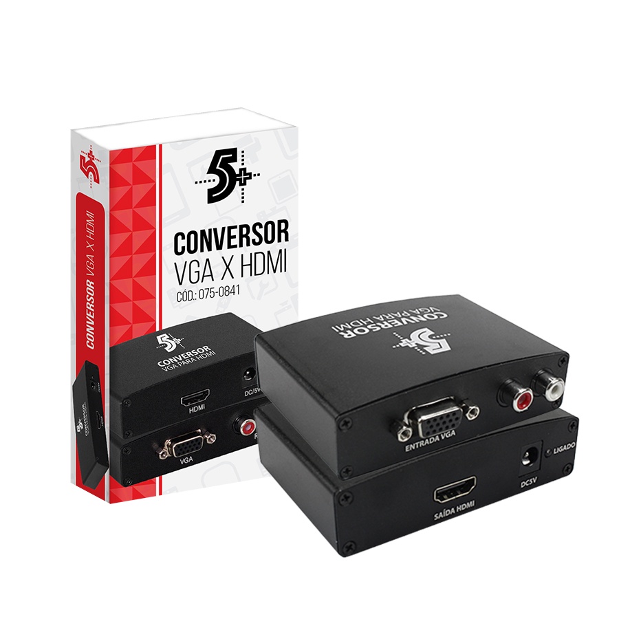 Conversor Vga Para Saida Hdmi Com Audio Vga/Hdmi Premium