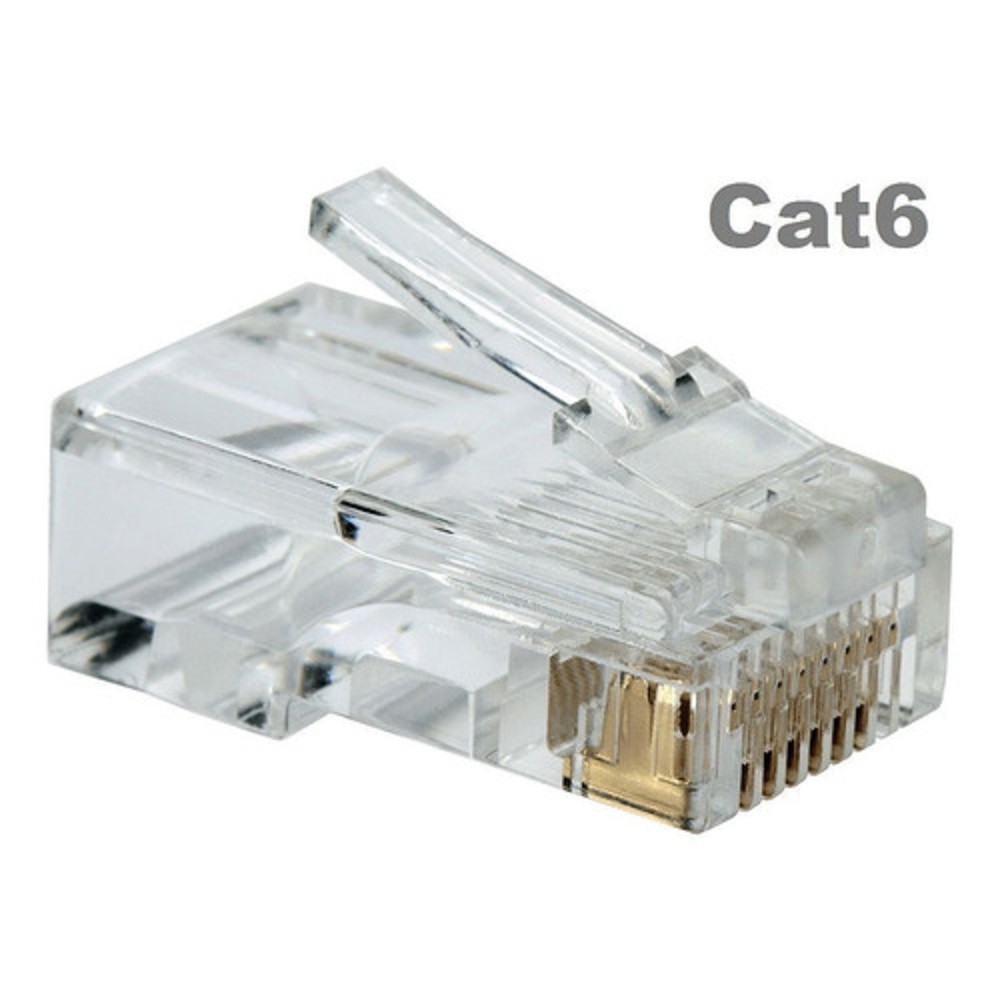 100x Conector Cristal Rj45 Categoria 6 Giga 10/100/1000 Mbps