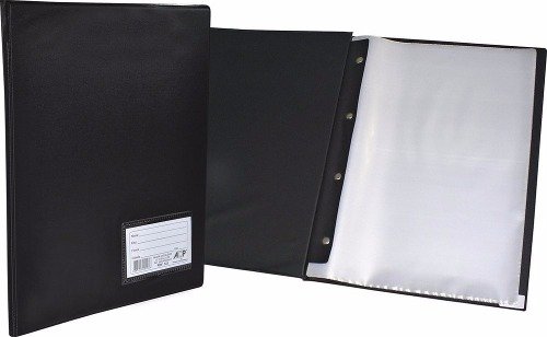 3 Pastas CATALAGO Preta Com 100 Plasticos PASTA PORTIFOLIO
