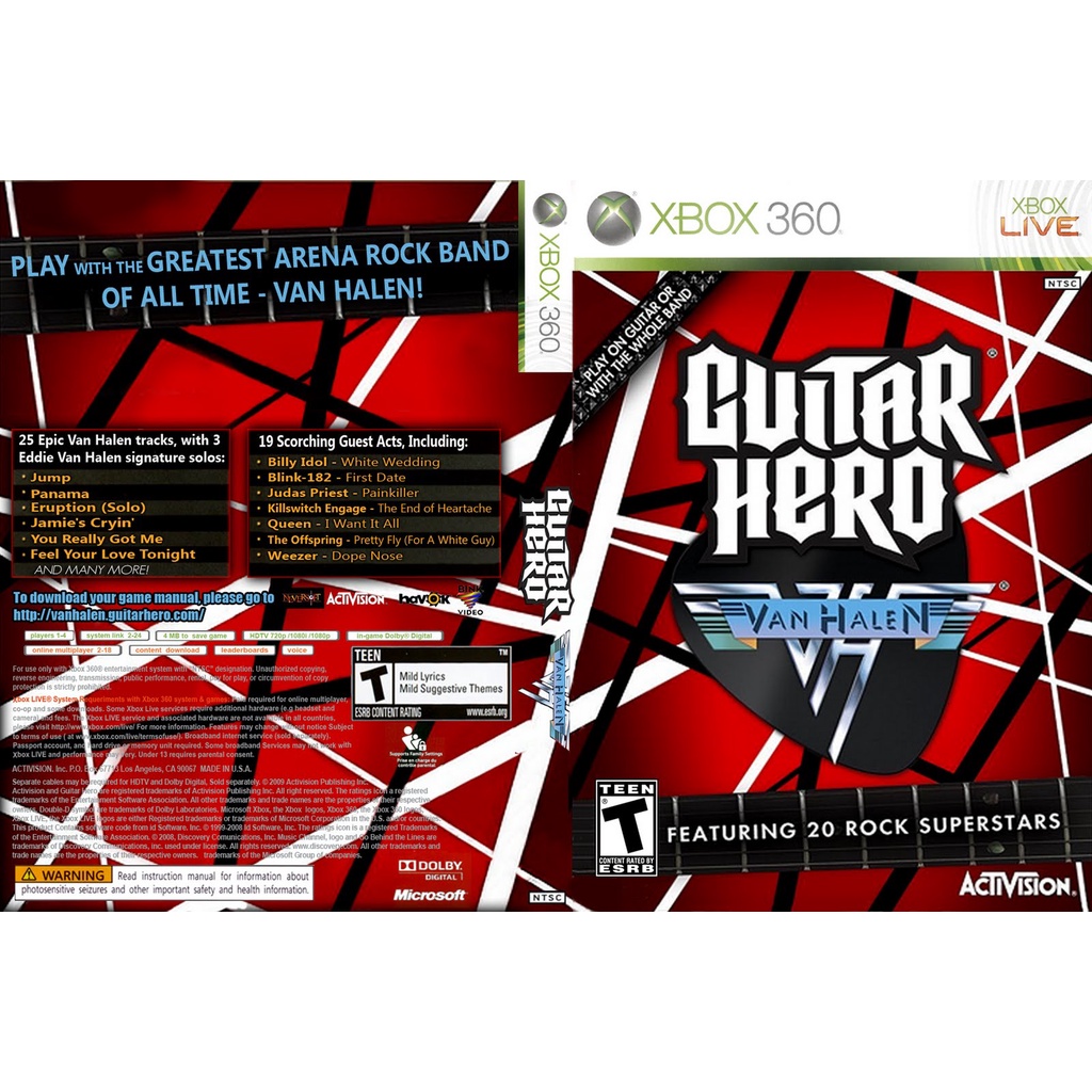 Guitar hero Van halen P/ XBOX360 (LTU/LT/JTAG/RGH)