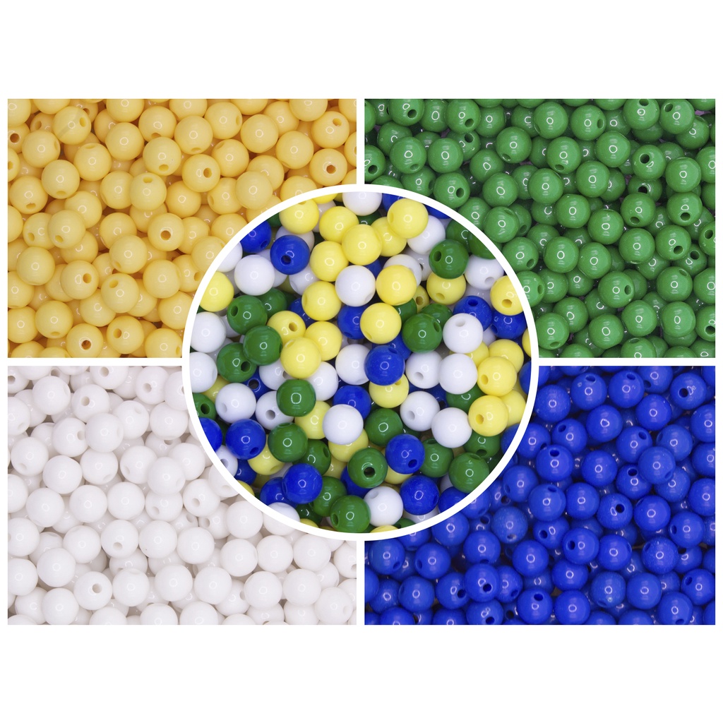 Miçanga Bola Copa do Mundo 8mm 100g  Artesanato 380 pçs em Oferta na Shopee