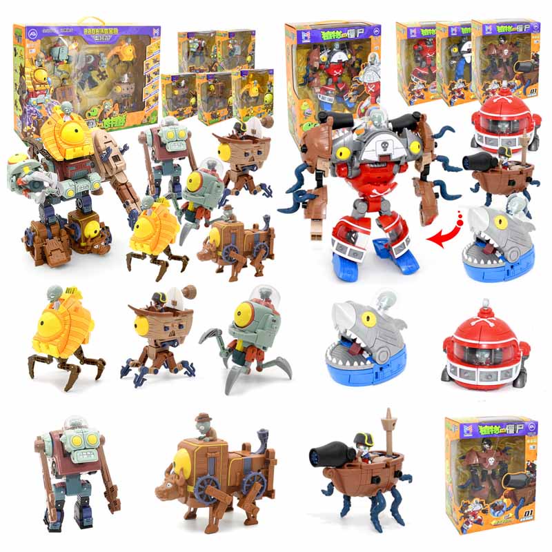 Conjunto De Brinquedo De Batalha Zombie/Robô/Mecha Gigante/High/Desert/Destroyer/Cinco Em One